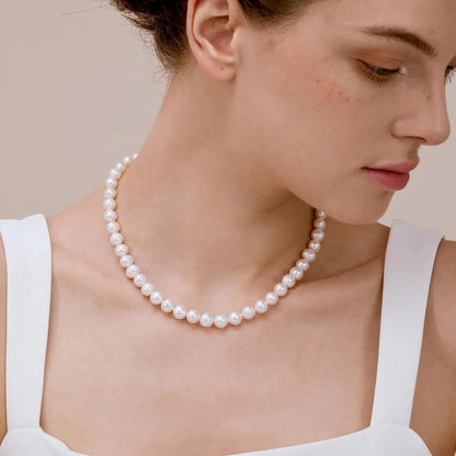 dizi inci kolye gümüş beyaz