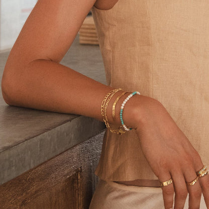 Değerli taşlı İnci Bileklik