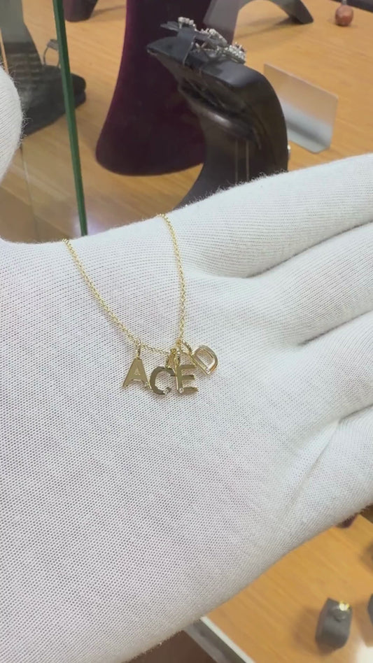 14K Altın Pırlantalı Harf Kolye Ucu – Minimal Kişiye Özel Altın Harf Kolye